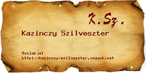 Kazinczy Szilveszter névjegykártya