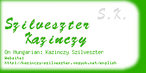 szilveszter kazinczy business card